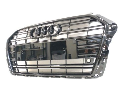 Нова решітка радіатора AUDI A3 рестайлінг 8V 2017&ndash;20 S-line з PDC, повністю чорна VS100059 фото
