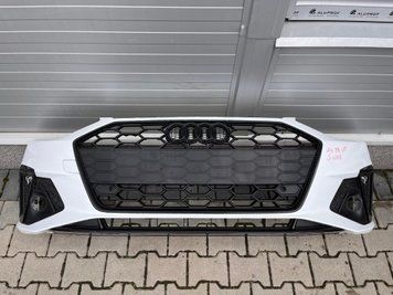 Комплектний передній бампер Audi A4 B9 рестайлінг 2020+ S line, чорна решітка радіатора, решітки, для 4 датчиків PDC VS100347 фото
